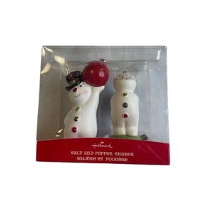 NIB Hallmark Snowmen w/Top Hats Salt & Pepper Shakers
